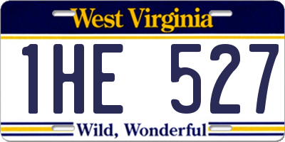WV license plate 1HE527