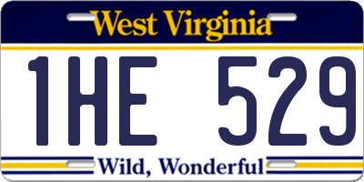 WV license plate 1HE529