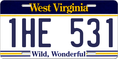 WV license plate 1HE531
