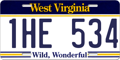WV license plate 1HE534