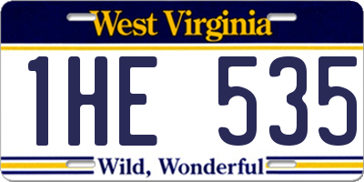 WV license plate 1HE535