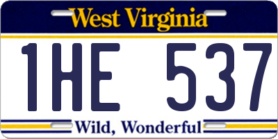 WV license plate 1HE537