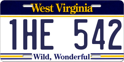 WV license plate 1HE542