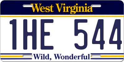 WV license plate 1HE544
