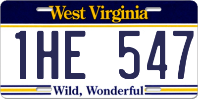 WV license plate 1HE547