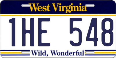WV license plate 1HE548