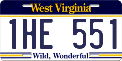 WV license plate 1HE551