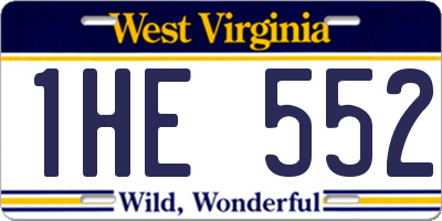WV license plate 1HE552