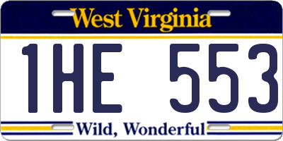 WV license plate 1HE553