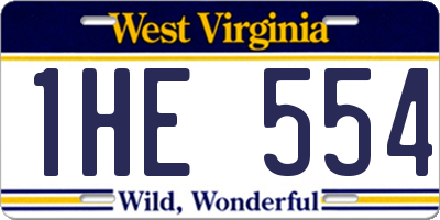 WV license plate 1HE554