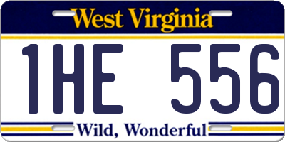 WV license plate 1HE556