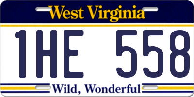 WV license plate 1HE558