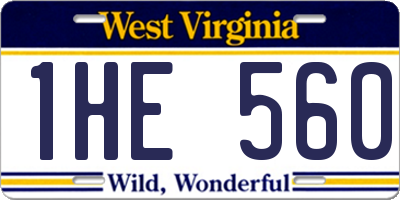 WV license plate 1HE560