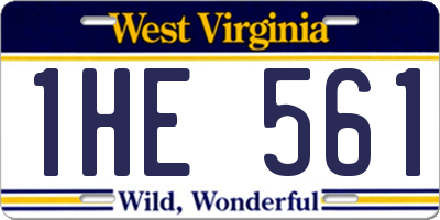 WV license plate 1HE561
