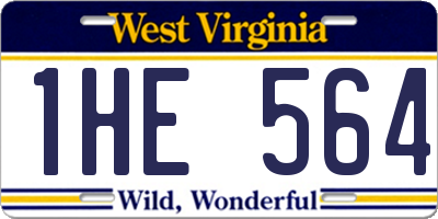 WV license plate 1HE564