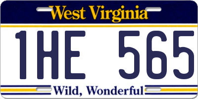WV license plate 1HE565
