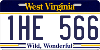 WV license plate 1HE566