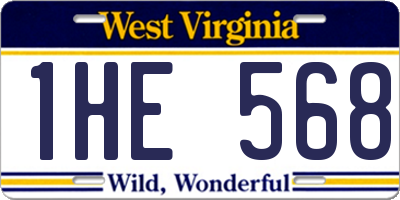 WV license plate 1HE568