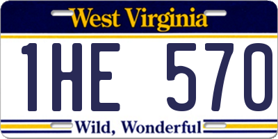 WV license plate 1HE570