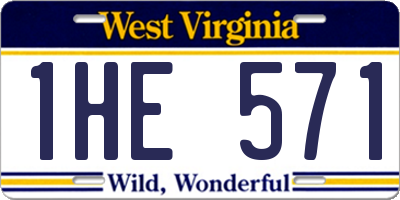 WV license plate 1HE571