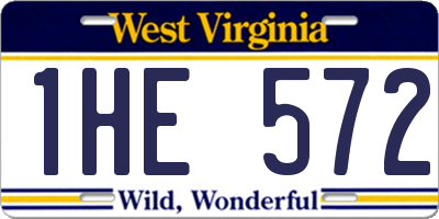 WV license plate 1HE572