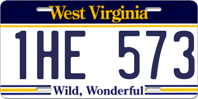 WV license plate 1HE573