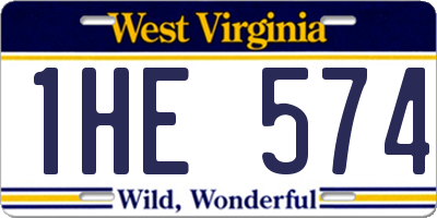WV license plate 1HE574