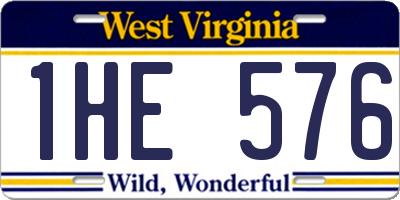 WV license plate 1HE576