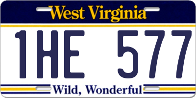 WV license plate 1HE577