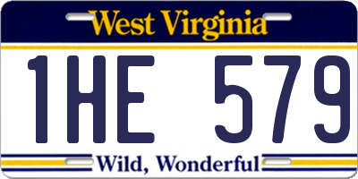 WV license plate 1HE579
