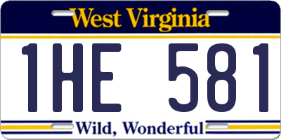 WV license plate 1HE581