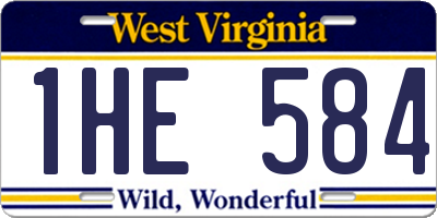 WV license plate 1HE584