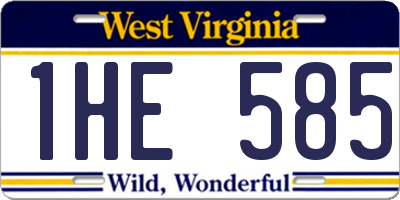 WV license plate 1HE585