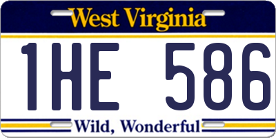 WV license plate 1HE586