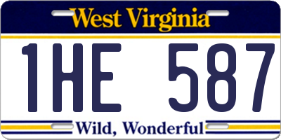 WV license plate 1HE587