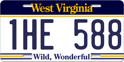 WV license plate 1HE588