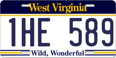 WV license plate 1HE589