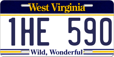 WV license plate 1HE590
