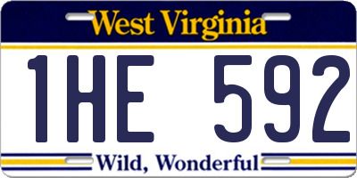 WV license plate 1HE592