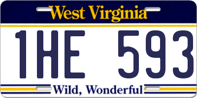 WV license plate 1HE593