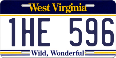 WV license plate 1HE596