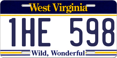 WV license plate 1HE598