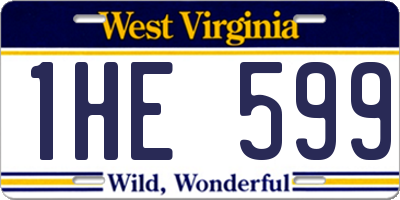 WV license plate 1HE599