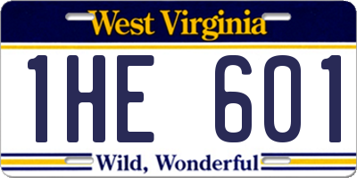 WV license plate 1HE601