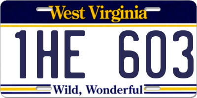 WV license plate 1HE603