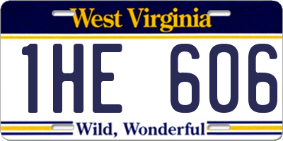 WV license plate 1HE606
