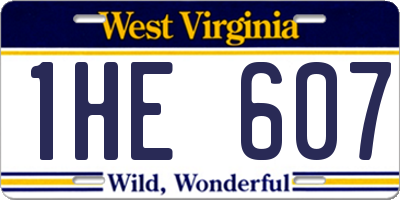 WV license plate 1HE607