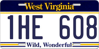 WV license plate 1HE608