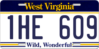 WV license plate 1HE609