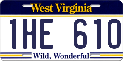 WV license plate 1HE610